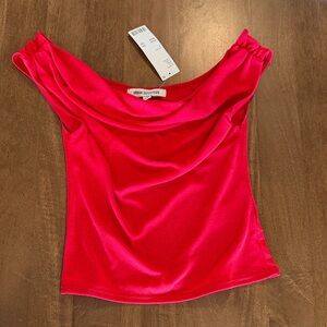 Urban Outfitters Vibrant Pink Off-Shoulder Blouse